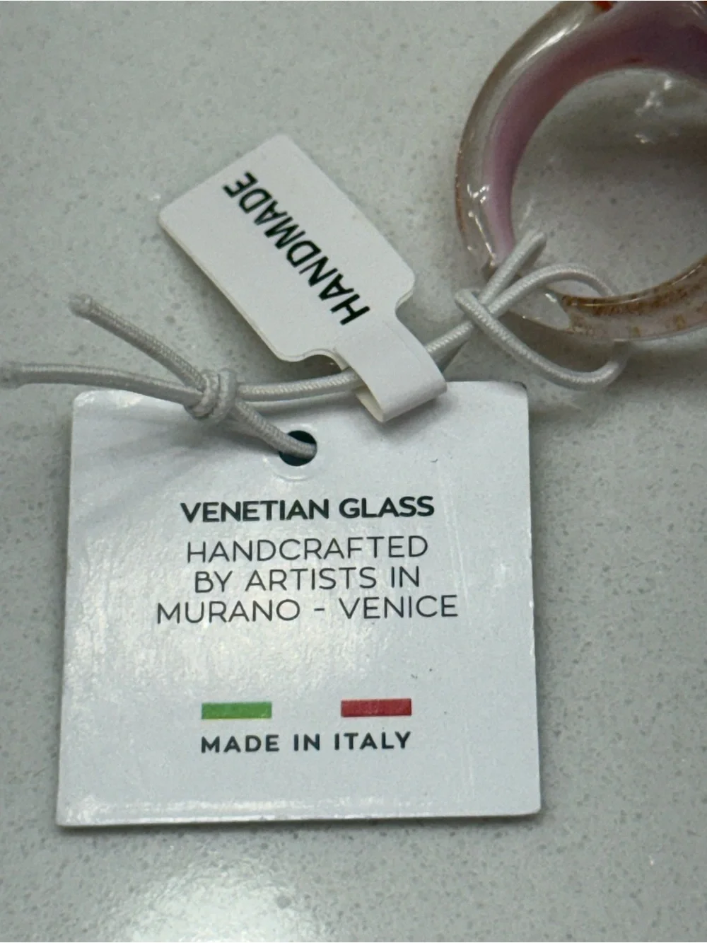 MADE IN ITALY MURANO Glass Statement Ring size 8 NWT